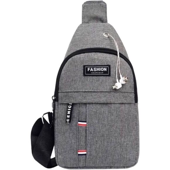 Gray Chest Crossbody Shoulder Sling Bag - Picture 3 of 10